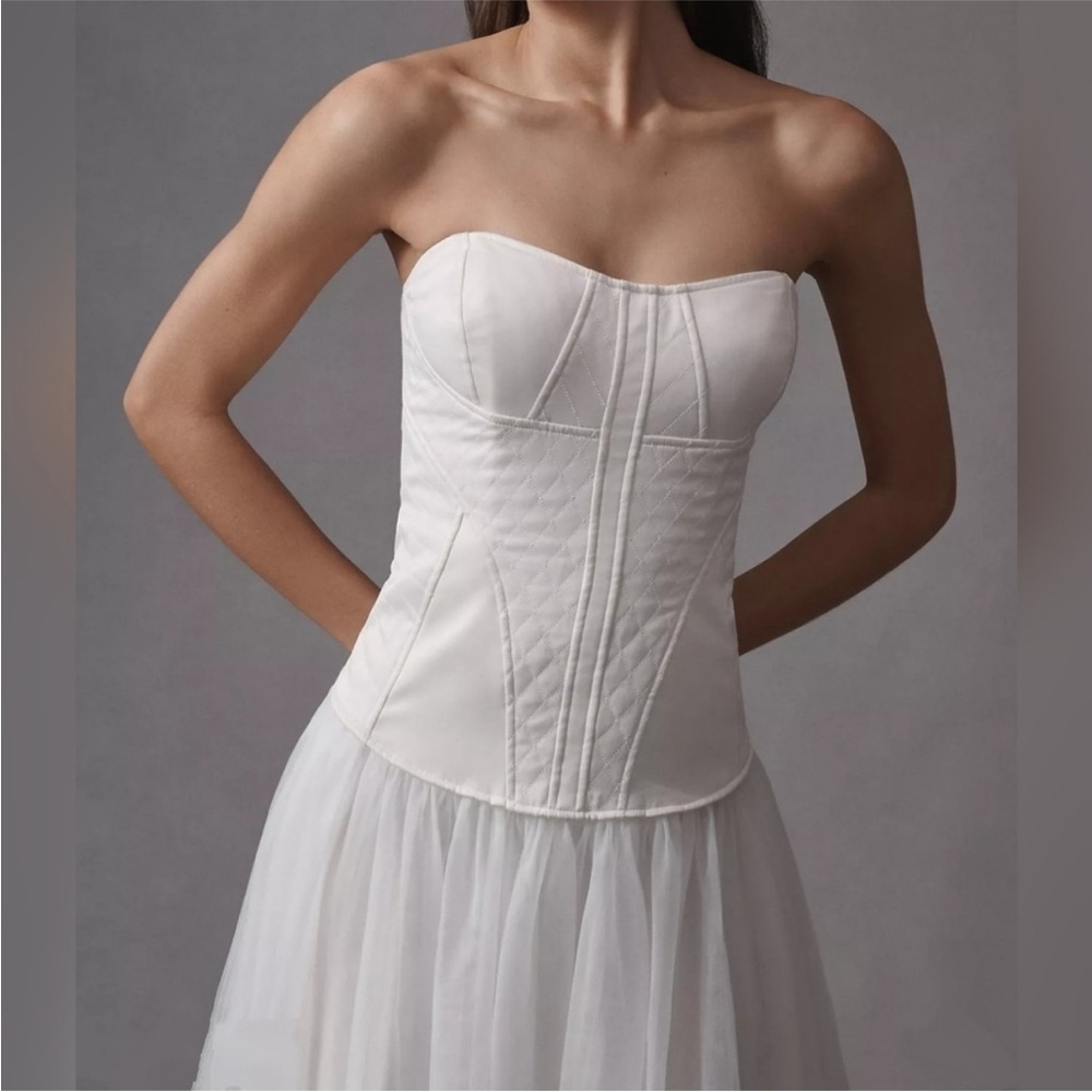Anthropologie Ivory Strapless Corset Wedding Bodice